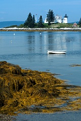 Pumpkin Island Lighthouse in Maine at Low Tide